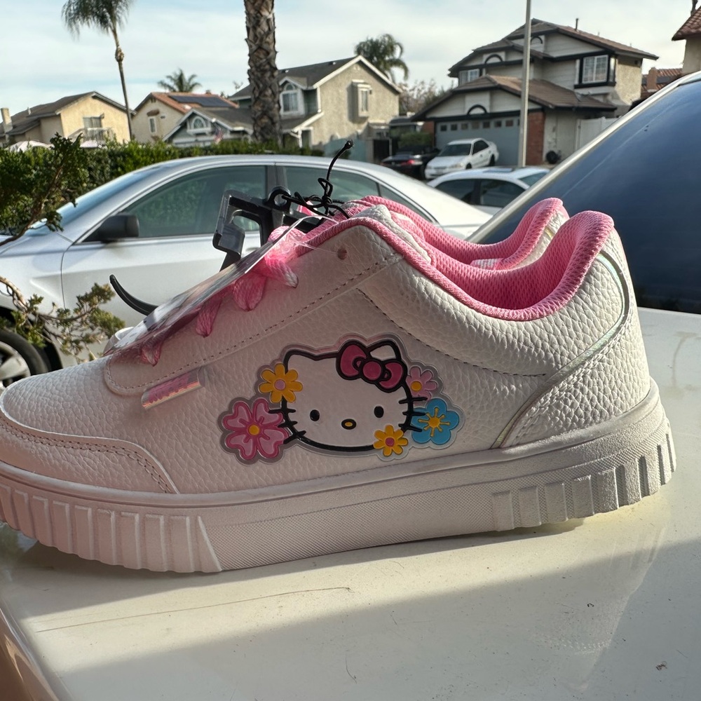 Hello Kitty White Sneakers with Pink Details
